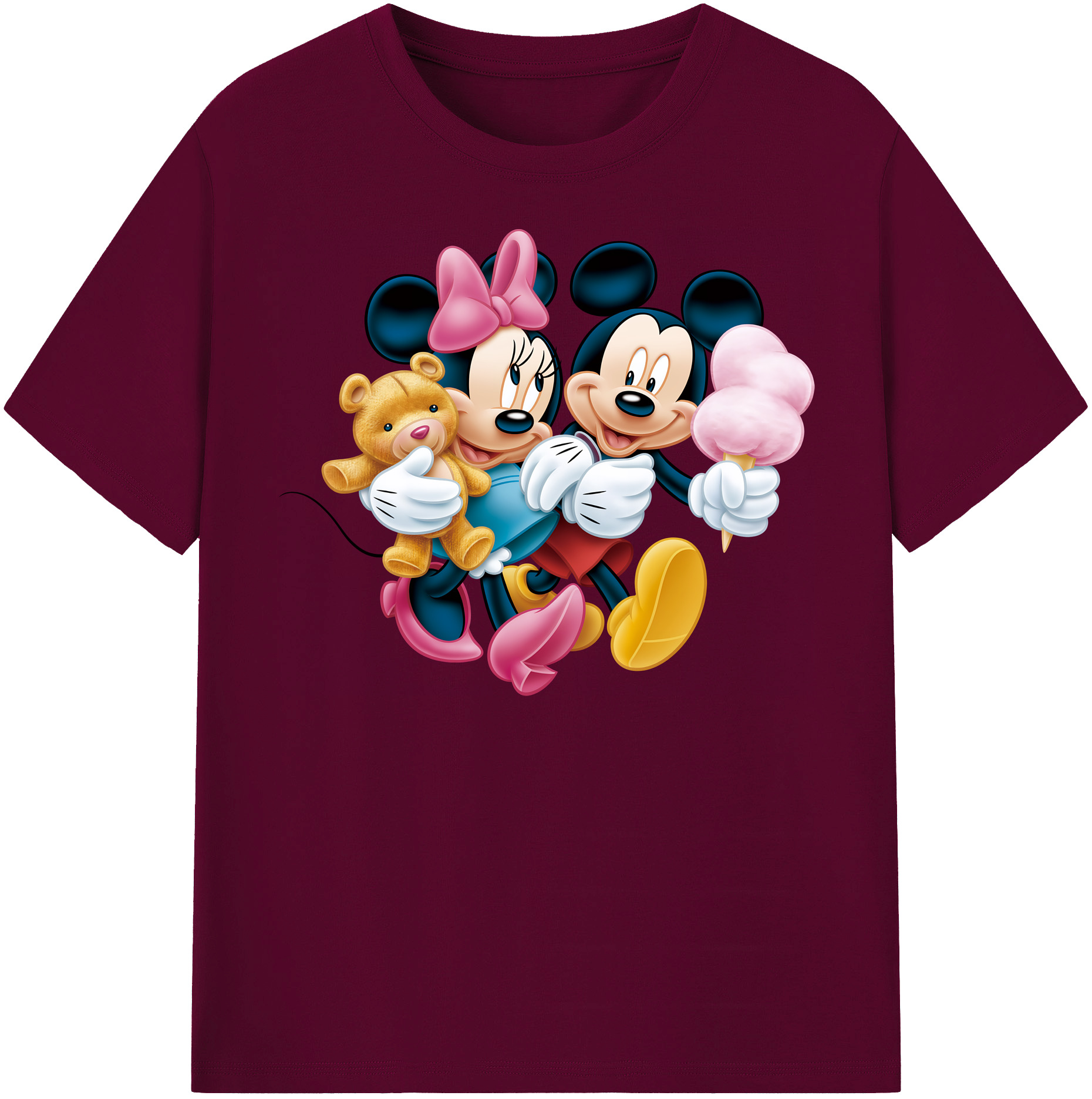 （画像用） ミッキーマウス Mickey Mouse レディースカジュアルプリントTシャツ（綿100％）